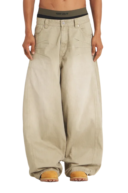 Herringbone Pants Black