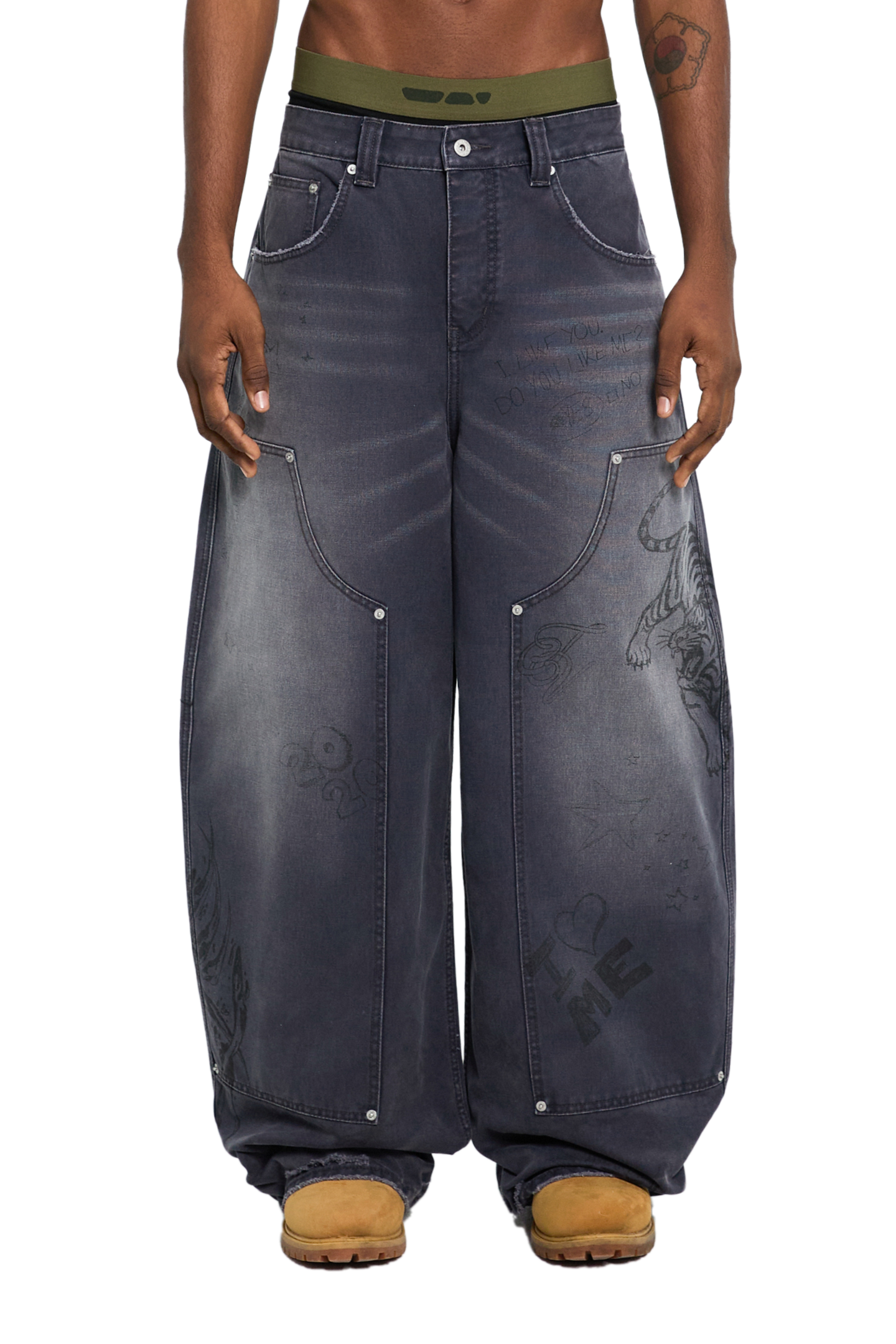 Scribbled Double Knee Pants Scribbled Double Knee Pants